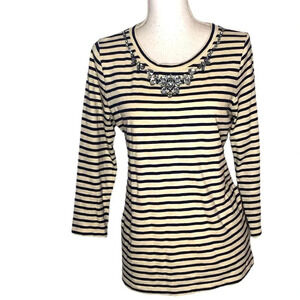 J. Crew women’s top size Small.  Stripes blue tan